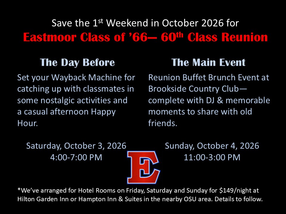 EHS66 60th Reunion Date